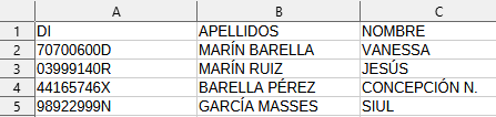 Formato 2 XLS de alumnos